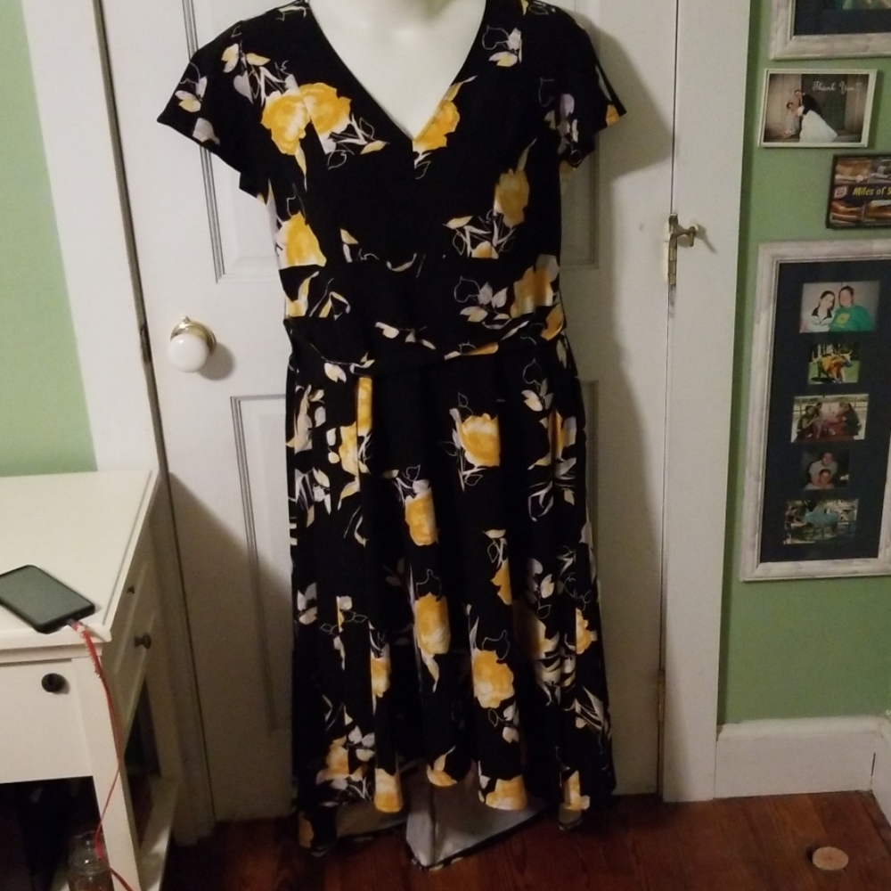 Black floral print Lane Bryant dress
